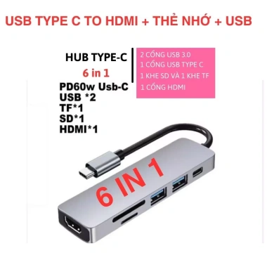 Hub Type-C 11 trong 1: HDMI, VGA, Audio, USB, SD/TF, RJ45 LAN - Giá chỉ 179.000₫