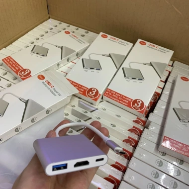 Hub Type C 3in1 - Chuyển Đổi USB‑C sang HDMI 4K, USB 3.0, PD 65W cho MacBook, Samsung Dex - Giá 145.000₫