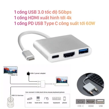 Hub Type C 3in1 Samsung Dex - HDMI, USB 3.0, PD 65W, Giá chỉ 69.000₫ 7