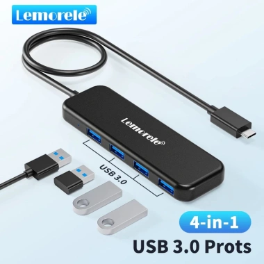 Hub Type C 4 trong 1 Lemorele TC41 USB 3.0, tương thích MacBook iPad XPS - 159.500₫