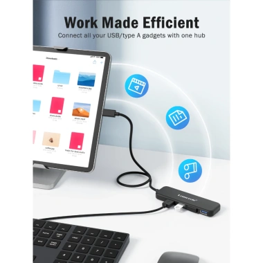 Hub Type C 4 trong 1 Lemorele TC41 USB 3.0, tương thích MacBook iPad XPS - 159.500₫