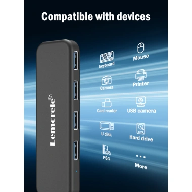 Hub Type C 4 trong 1 Lemorele TC41 USB 3.0, tương thích MacBook iPad XPS - 159.500₫