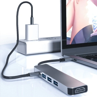 Hub Type C 5 trong 1 S65 - Chuyển đổi USB-C sang HDMI 4K/2K, USB, cho MacBook, iPad, Laptop - Giá chỉ 162.000₫ 2 Hub Type C 5 trong 1 S65 - Chuyển đổi USB-C sang HDMI 4K/2K, USB, cho MacBook, iPad, Laptop - Giá chỉ 162.000₫ 2