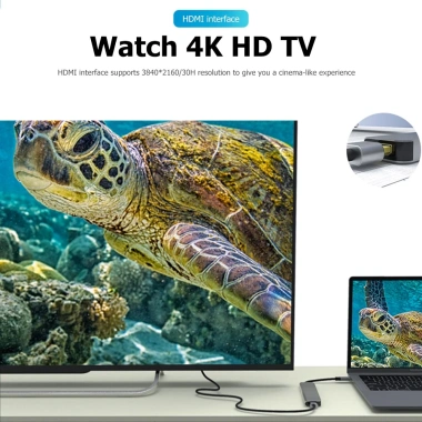 Hub Type C 5 trong 1 S65 - Chuyển đổi USB-C sang HDMI 4K/2K, USB, cho MacBook, iPad, Laptop - Giá chỉ 162.000₫