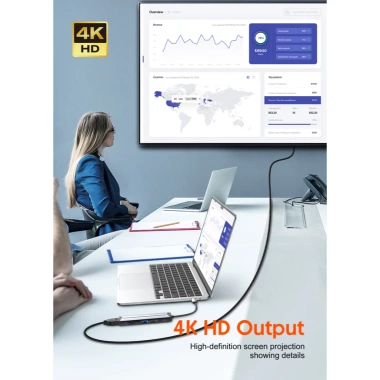Hub Type-C LDNIO DS-56H 87W PD - HDMI 4K, USB 3.0, TF/SD Card, Giảm giá 335k 4