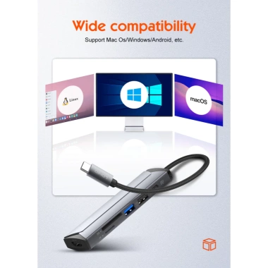 Hub Type-C LDNIO DS-56H 87W PD - HDMI 4K, USB 3.0, TF/SD Card, Giảm giá 335k 8