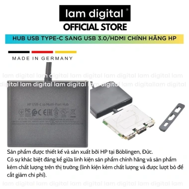 HUB Type-C sang HDMI + USB 3.0 chính hãng HP, bảo hành 1 năm, giảm giá 20%