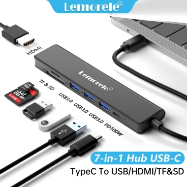 Hub Type C sang HDMI, USB 3.0, SD/TF, PD 100W – Đầu chuyển Lemorele cho MacBook, Tablet – Giá ưu đãi 379.000₫ 8 Hub Type C sang HDMI, USB 3.0, SD/TF, PD 100W – Đầu chuyển Lemorele cho MacBook, Tablet – Giá ưu đãi 379.000₫ 8