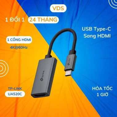 Hub Type C TP-Link UA520C - Chuyển USB-C sang HDMI 4K@60Hz, Tương Thích Đa Dạng, 348.000₫