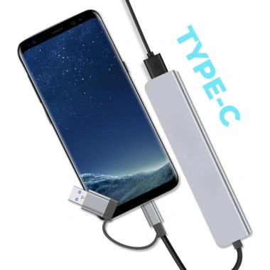 Hub Type-C USB 3.0 8 Port chuyển đổi 2 đầu in 1 đọc thẻ SD/TF - Giá chỉ 100.000₫