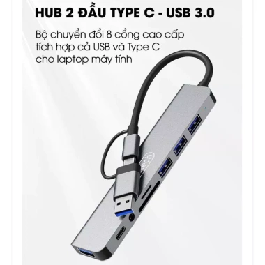 Hub Type C USB 3.0 8 Port, Đọc Thẻ SD/TF 3.5mm, Tương Thích Laptop - 48.000 VND 2 Hub Type C USB 3.0 8 Port, Đọc Thẻ SD/TF 3.5mm, Tương Thích Laptop - 48.000 VND 2