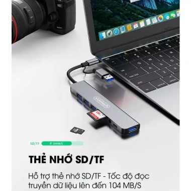 Hub Type C USB 3.0 8 Port, Đọc Thẻ SD/TF 3.5mm, Tương Thích Laptop - 48.000 VND