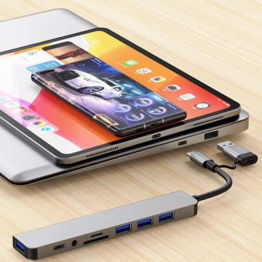 Hub Type C USB 3.0 8 trong 1 – Bộ Chia USB đa năng cho Laptop, PC, Máy In 6 Hub Type C USB 3.0 8 trong 1 – Bộ Chia USB đa năng cho Laptop, PC, Máy In 6