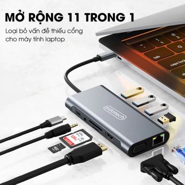 Hub Type C USB 3.0 Sidotech 11 cổng – Kết nối laptop, máy in, điện thoại, máy ảnh, giá chỉ 185.000₫