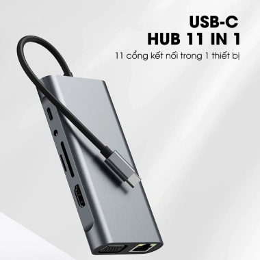 Hub Type C USB 3.0 Sidotech 11 Cổng VGA HDMI SD TF 5Gbps Giá 329.000 VND 3