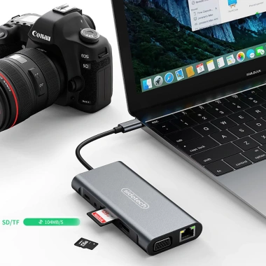Hub Type C USB 3.0 Sidotech 11 Cổng VGA HDMI SD TF 5Gbps Giá 329.000 VND 6