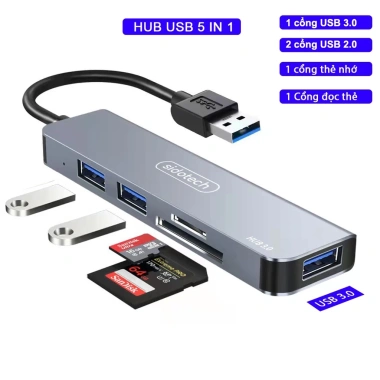 Hub Type C USB 3.0 Sidotech 11 Cổng VGA HDMI SD TF 5Gbps Giá 329.000 VND 10