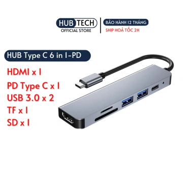 Hub Type‑C 8 trong 1 HDMI, LAN RJ45, USB‑C, SD/TF – Hỗ trợ Thunderbolt 3/4 & DEX, chỉ 109.000₫ 8