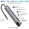 Hub TypeC USB-C 8 trong 1 HDMI RJ45 Ethernet USB 3.0 Đầu đọc TF PD - Siêu rẻ 249k 2