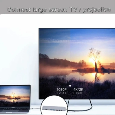 Hub TypeC USB-C 8 trong 1 HDMI RJ45 Ethernet USB 3.0 Đầu đọc TF PD - Siêu rẻ 249k