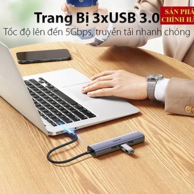 Hub Ugreen 20.920 USB-C sang LAN 1.000Mbps + 3 cổng USB 3.0 - Chính hãng, cao cấp, giá 570.000₫