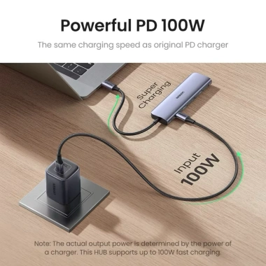 Hub Ugreen Type C to HDMI 5in1 4K60Hz, 3 USB 3.0, vỏ nhôm – Truyền dữ liệu nhanh 3 Hub Ugreen Type C to HDMI 5in1 4K60Hz, 3 USB 3.0, vỏ nhôm – Truyền dữ liệu nhanh 3