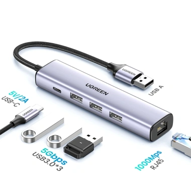 Hub Ugreen Type C to HDMI 5in1 4K60Hz, 3 USB 3.0, vỏ nhôm – Truyền dữ liệu nhanh 8 Hub Ugreen Type C to HDMI 5in1 4K60Hz, 3 USB 3.0, vỏ nhôm – Truyền dữ liệu nhanh 8