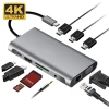 Hub USB 10 trong 1 USB-C 3.0, HDMI 4K, VGA, RJ45 cho MacBook Pro - Tốc độ cao 2