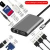 Hub USB 10 trong 1 USB-C 3.0, HDMI 4K, VGA, RJ45 cho MacBook Pro - Tốc độ cao 3