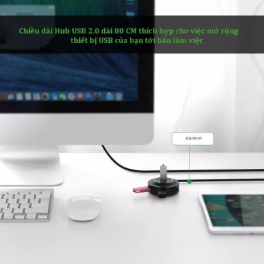 Hub USB 2.0 4 cổng UGREEN CR106 - Chính hãng, Bảo hành 18 tháng, Giá 158.000₫ 4