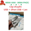 Hub USB 3.0 3 cổng + LAN 1.000Mbps - Giá 29.000₫, tốc độ cao, giảm giá sốc