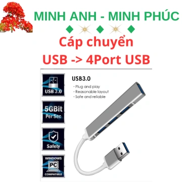 Hub USB 3.0 3 cổng + LAN 1.000Mbps - Giá 29.000₫, tốc độ cao, giảm giá sốc 4