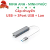 Hub USB 3.0 3 cổng + LAN 1.000Mbps - Giá 29.000₫, tốc độ cao, giảm giá sốc 9