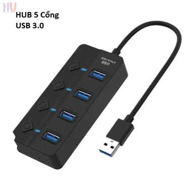 HUB USB 3.0 4 cổng + 7 cổng có công tắc đèn LED, giá chỉ 80.000 đồng