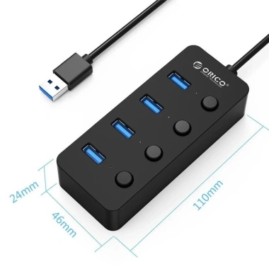 Hub USB 3.0 4 cổng có công tắc Orico W9PH4-U3 - Giá ưu đãi 140.000₫