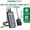 HUB USB 3.0 7 cổng vỏ nhôm có công tắc, kèm nguồn 12V2A - Ugreen 90.305, bảo hành 18 tháng, giảm giá 830.000 VND