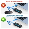 HUB USB 3.0 - Bộ chia 7 Cổng USB + 4 Cổng, Cáp Rời, Công Tắc, Đèn LED, Tặng Adapter 5V 1A 2