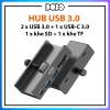 Hub USB 3.0 DoDo Gear vỏ nhôm kẹp bàn kẹp màn hỗ trợ USB-C thẻ SD TF 250.000₫ 2
