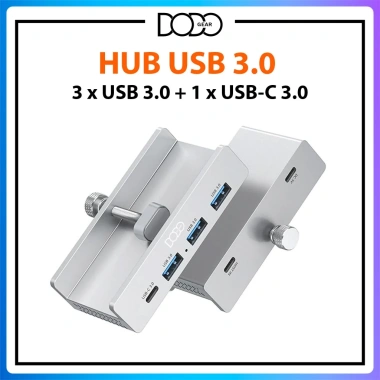 Hub USB 3.0 DoDo Gear vỏ nhôm kẹp bàn kẹp màn hỗ trợ USB-C thẻ SD TF 250.000₫