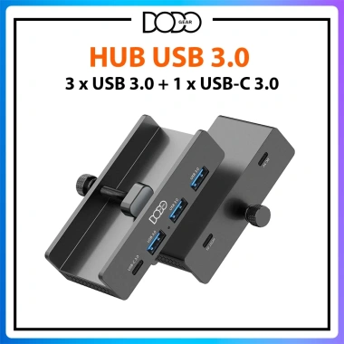 Hub USB 3.0 DoDo Gear vỏ nhôm kẹp bàn kẹp màn hỗ trợ USB-C thẻ SD TF 250.000₫