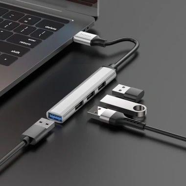 Hub USB 3.0 Hoco chính hãng: Mở rộng kết nối tốc độ cao cho laptop, chỉ 195.000₫