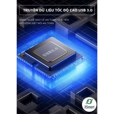 HUB USB 3.0 hợp kim nhôm U3H702 LED RGB cáp chuyển đổi 5Gbps giá 279.000₫ giảm tới 61.380₫