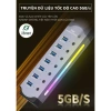 HUB USB 3.0 hợp kim nhôm U3H702 LED RGB cáp chuyển đổi 5Gbps giá 279.000₫ giảm tới 61.380₫ 5
