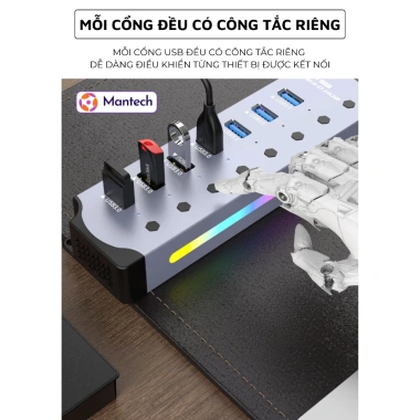 Hub USB 3.0 U3H702 Hợp Kim Nhôm LED RGB – Truyền Dữ Liệu Tốc Độ Cao Đa Năng, Giá 539.000₫ 7