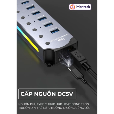 Hub USB 3.0 U3H702 Hợp Kim Nhôm LED RGB – Truyền Dữ Liệu Tốc Độ Cao Đa Năng, Giá 539.000₫ 8