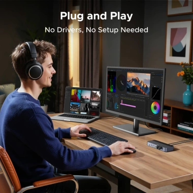 Hub USB 3.0 UGREEN 2 vào 7 ra, 5Gbps, kèm nguồn và OTG, chia sẻ đa thiết bị 5