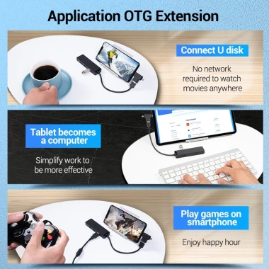 Hub USB 3.0 Vention 5 in 1 5Gbps ABS – Tốc độ cao, tương thích PC Laptop HDD, Hàng chính hãng, Giá 130.000₫