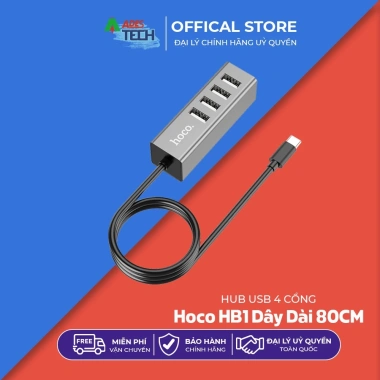 Hub USB 4 Cổng Hoco HB1 Dây Dài 80cm Bảo Hành 1 Năm Chính Hãng Giá 129.000đ 9 Hub USB 4 Cổng Hoco HB1 Dây Dài 80cm Bảo Hành 1 Năm Chính Hãng Giá 129.000đ 9