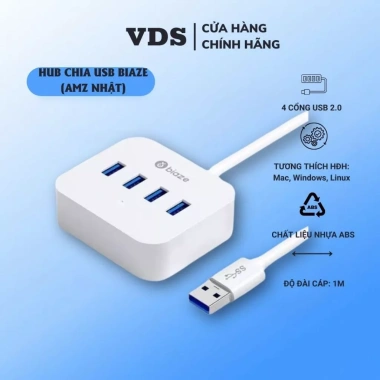 Hub USB 4 Cổng USB 2.0 - Ổn Định, Nhỏ Gọn, Giá Chỉ 139.000đ