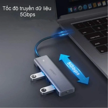 Hub USB 4 cổng USB 3.0 + nguồn USB Type-C Ugreen 50.985 - Giá chỉ 260.000₫ 4